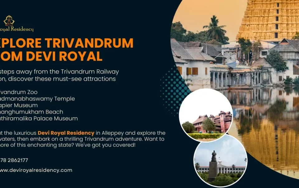 Discover the most popular tourist places near Trivandrum Railway Station including Zoo and Padmanabhaswamy Temple.