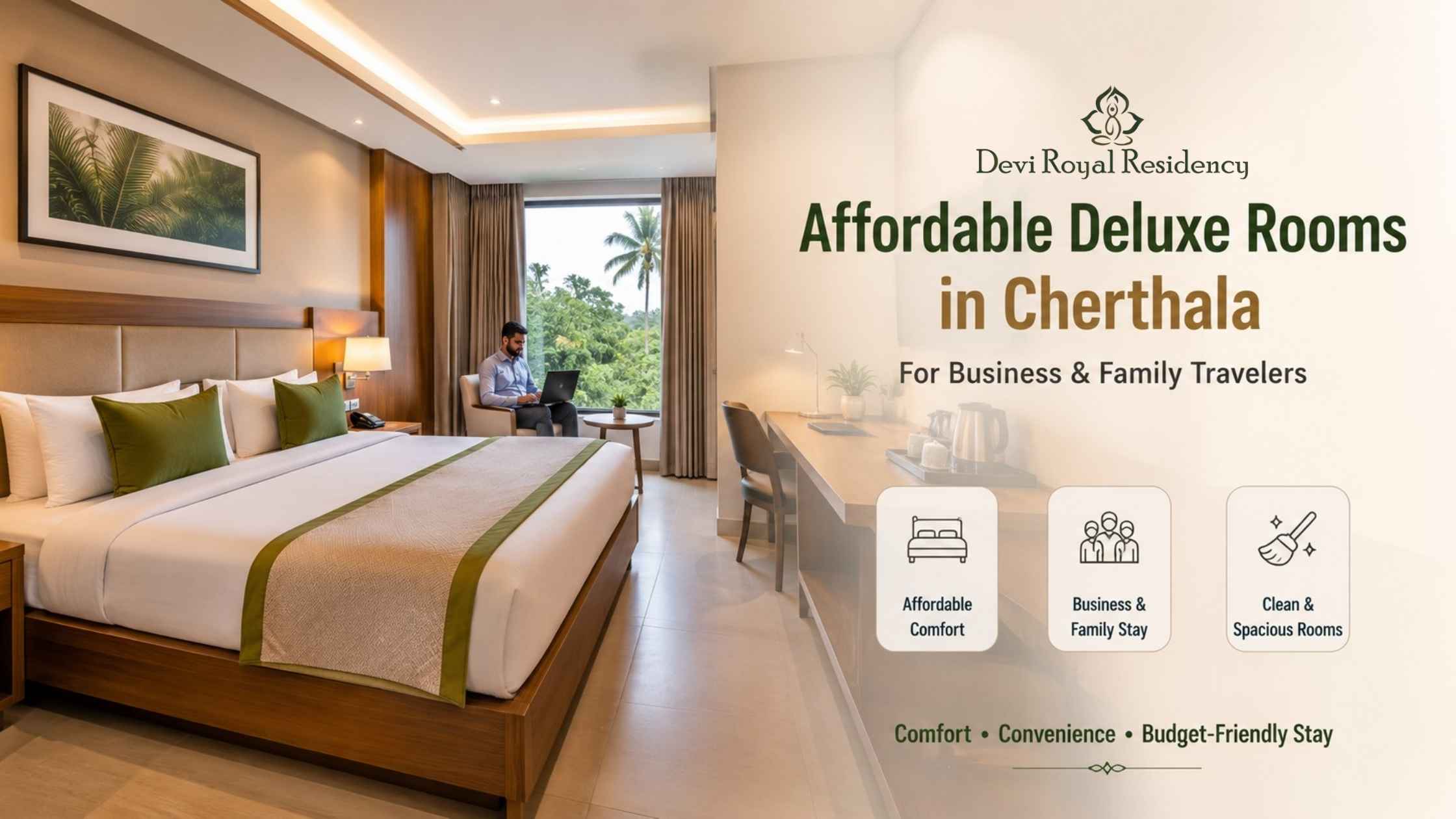 Affordable Deluxe Rooms in Cherthala for Business & Family Travelers