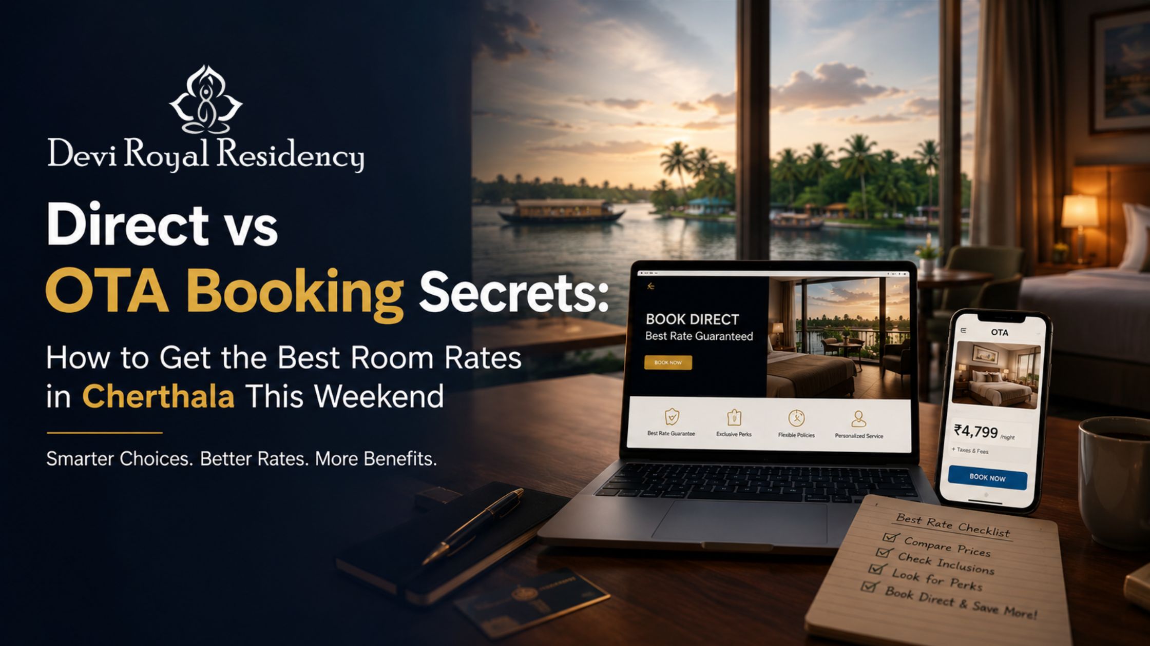 Direct vs OTA Booking Secrets: How to Get the Best Room Rates in Cherthala This Weekend