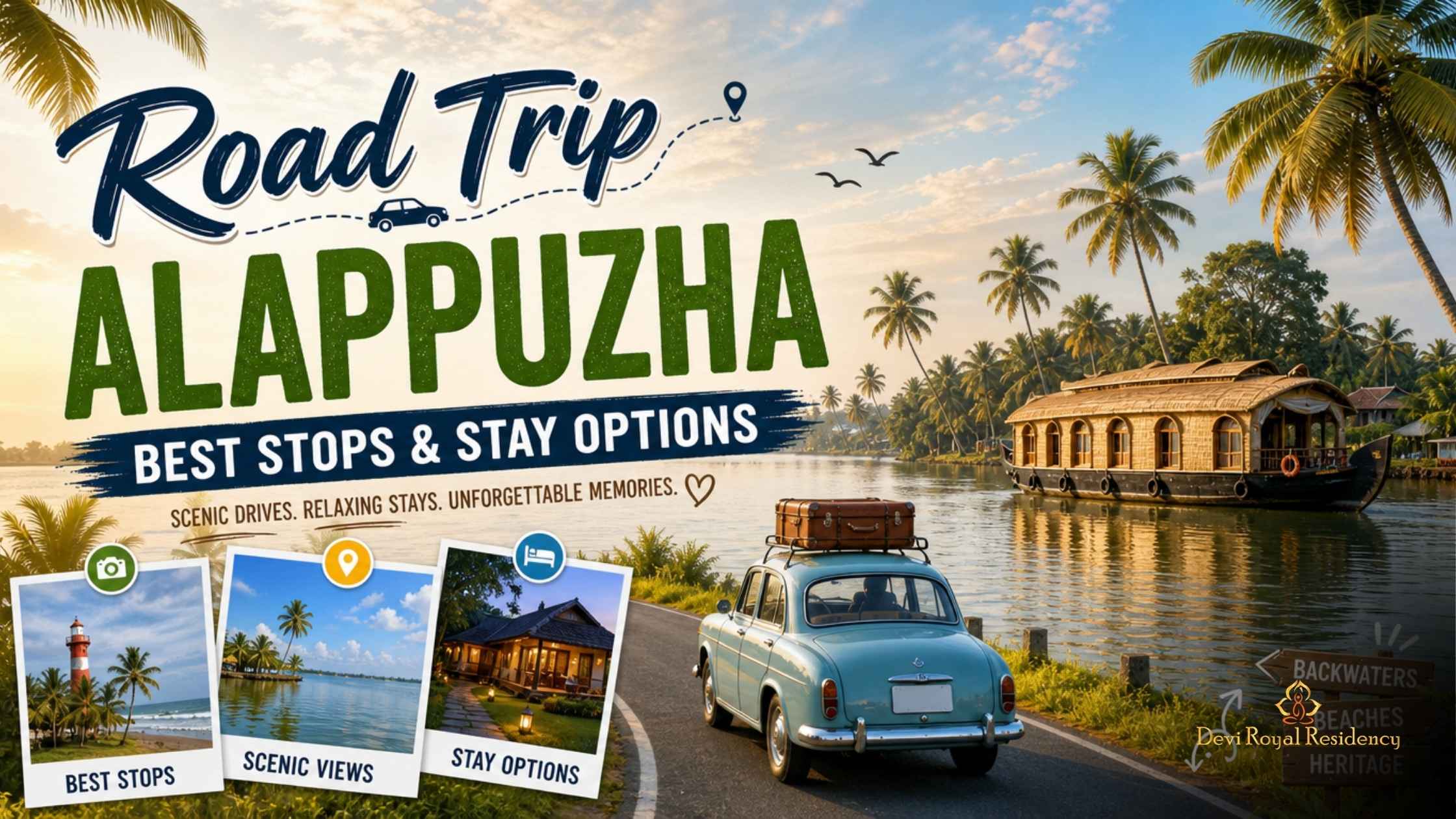 Road Trip Itinerary for Alappuzha: Best Stops & Stay Options